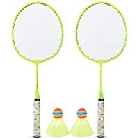 Los mejores  - Juego de raquetas de bádminton portátil- juego de deportes de interior-exterior con 2 bolas de entrenamiento liviano…